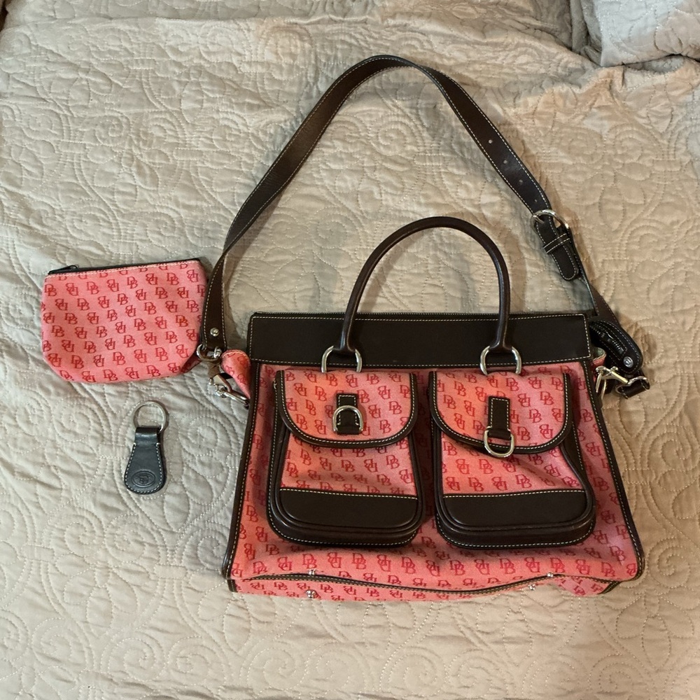 DOONEY & BOURKE Vintage Bundle Red Bags Double Pocket and Monogram 6 Pieces - Picture 3 of 15